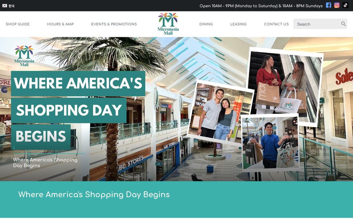 Micronesia Mall website — homepage view