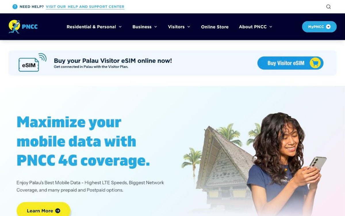 PNCC Palau website — homepage view